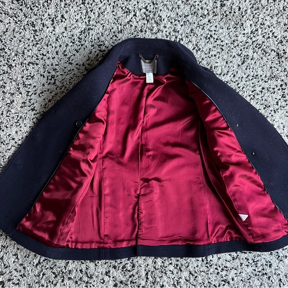 J. Crew Nello Gori Stadium Cloth Coat Navy Blue Wool Blend Peacoat Women’s 10 - Picture 10 of 14